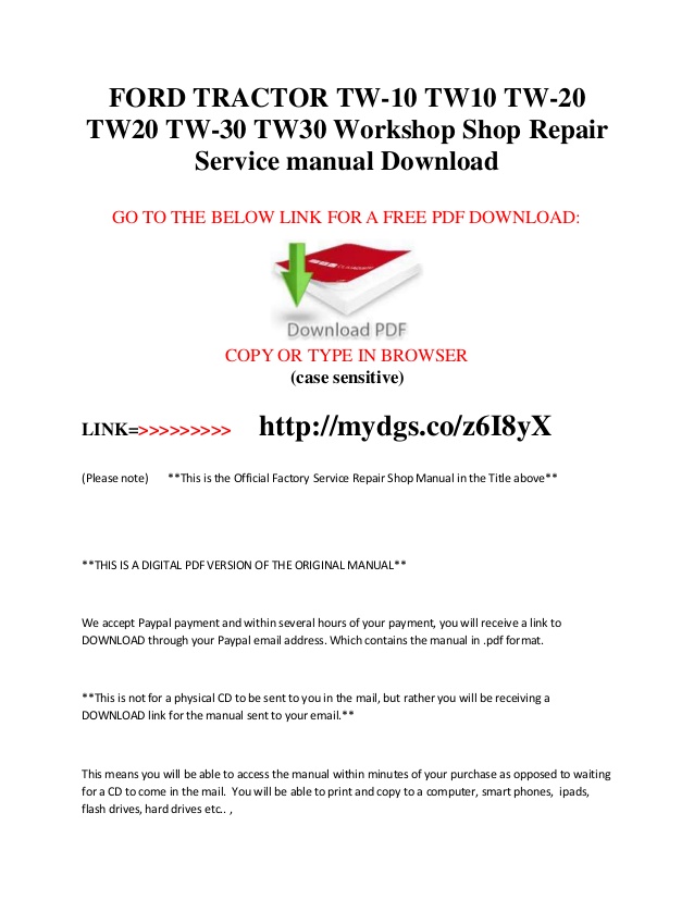 Ford 340b Tractor Repair Manual Free Download - everturtle